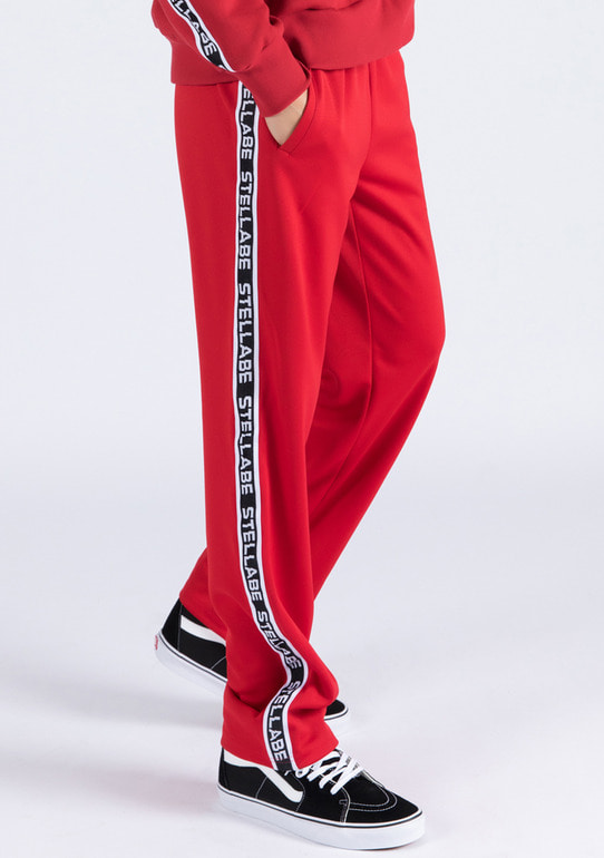 LOGO TAPE TRACK PANTS (RED)